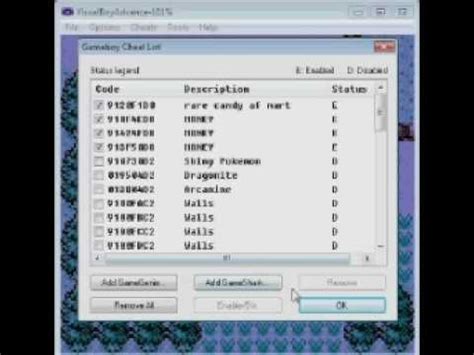 gameshark codes pokemon.